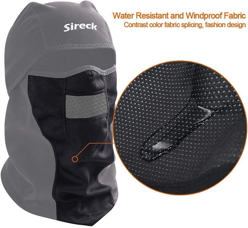 Cold Weather Balaclava Ski Mask, Water Resistant and Windproof Fleece Thermal Face Mask, Hunting Cycling Motorcycle Neck Warmer Hood Winter Gear for Men Women, Black - Water Resistant, One size