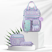 17 3-Piece School Backpack with Lunch Bag & Pencil Case, Purple