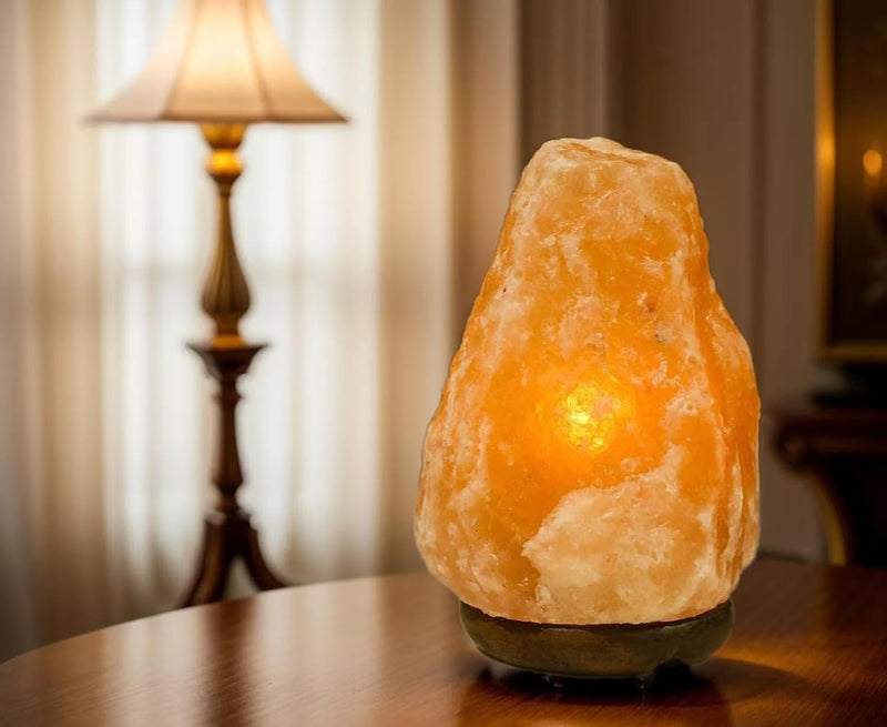 Sultani Salt International 2-3 Kg Natural Pink Himalayan Lamp | Hand-Carved Rock Night Light with Wooden Base | On/Off Switch & Bulb Included | Air Purifier & Mood Enhancer | Home Decor, Gift Idea |