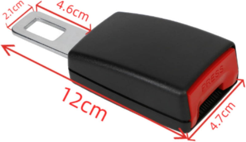 2Pc Universal Seat Belt Buckle Extensions Child Seats Car Safety Seat Belt Buckles Stopper Clamp,12X4.7cm (Black)