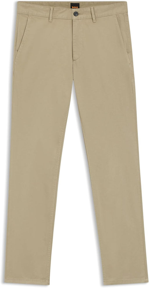 Men's Chino Slim Fit Chino Made of Elastic Cotton Satin - Brown