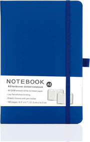 Yanek A5 Lined Notebook - Hardcover, 160 Pages, Writing Pad for Notes, Journals, Sketches, School, Office, and Personal Use - Durable, Portable, Pack of 1 (Black) - Navy
