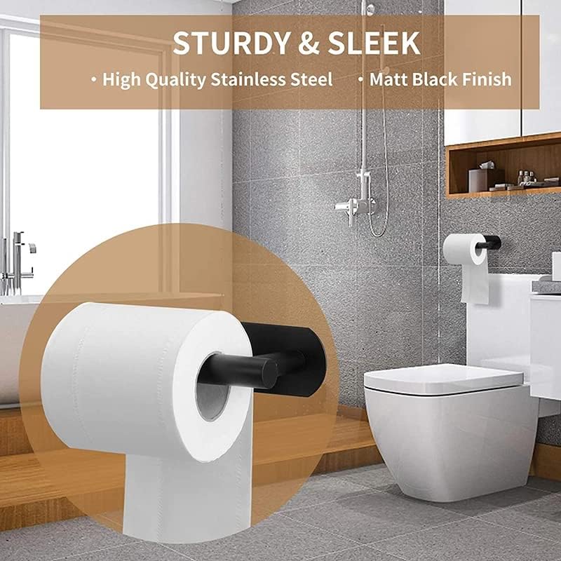 ARTHOM Bathroom Hardware 4 Set, Hand Towel Bar Accessories Stainless Steel Towel Bar Set Wall Mounted Include 16.5" Bathroom Towel Rack, Toilet Paper Holder, Towel Ring, Robe Hooks (Silver)
