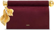 Women's Holly Metal Pendant Embellished Clutch - Red-brown