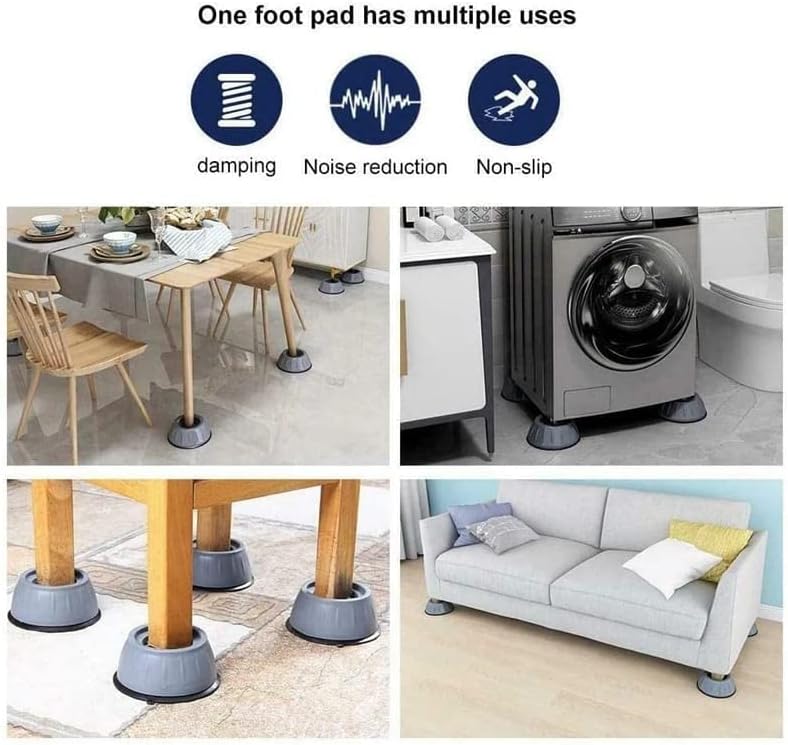 4pcs Washing Machine Pads Anti Vibration Pads Anti Moving Shaking Grip Feet Pad Washer Dryer Appliance Feet Pad