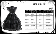 14 Pack Wednesday Black Costume, Wednesday Girls Dress, Kids/Teens Black Family Costumes, Girls Halloween Costumes Perfect for Halloween, Cosplay, and Parties