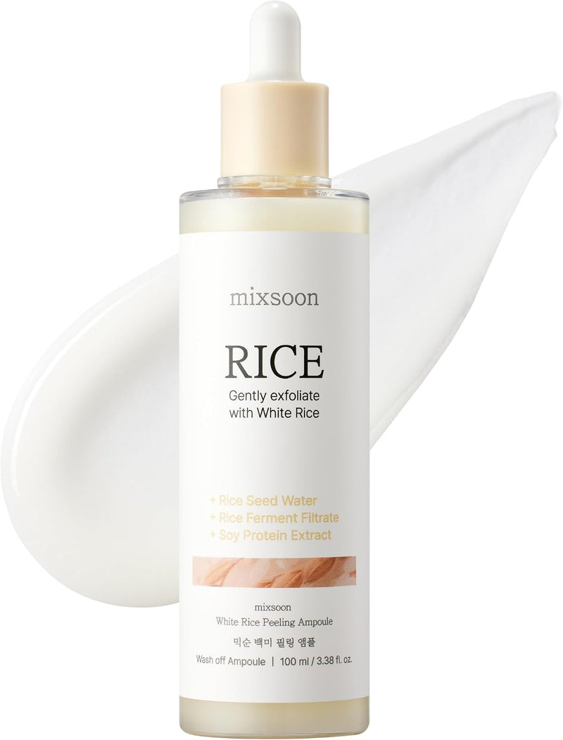 White Rice Exfoliating Ampoule, Gentle Daily Exfoliation & Moisture, Rice Ferment & Soy Oil, Smooth and Radiant Looking Complexion, Korean Skincare, 100 ml