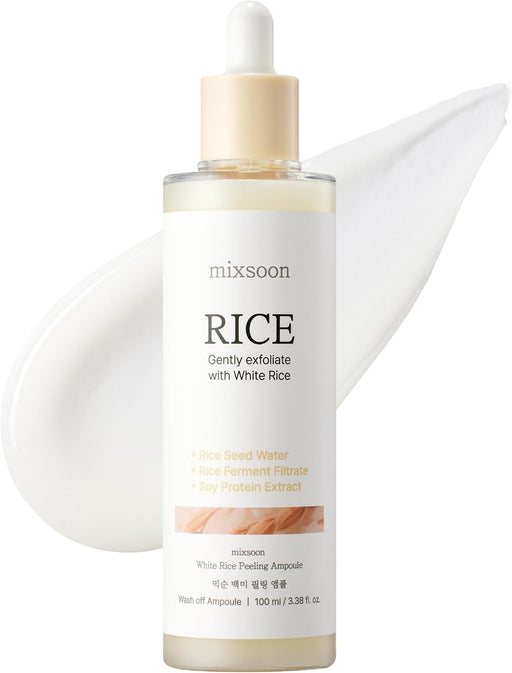 White Rice Exfoliating Ampoule, Gentle Daily Exfoliation & Moisture, Rice Ferment & Soy Oil, Smooth and Radiant Looking Complexion, Korean Skincare, 100 ml