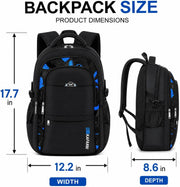 School Bag for Boys and Girls, Backpack for Kids Elementary School Bags Middle Primary School Book Bag Lightweight School Bag for Students - Black