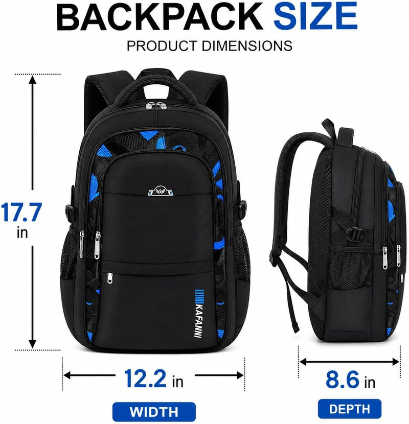 School Bag for Boys and Girls, Backpack for Kids Elementary School Bags Middle Primary School Book Bag Lightweight School Bag for Students - Black