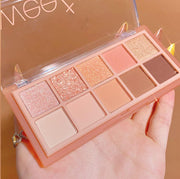 10 Colors Eyeshadow Palette,Matte&Glitter&Shimmer Eyeshadow Korean Makeup,Long Lasting Blendable Shades,Naturing-Looking,Waterproof Cool Eye Shadow Makeup Palette,01 - 01 Colors Peach Style