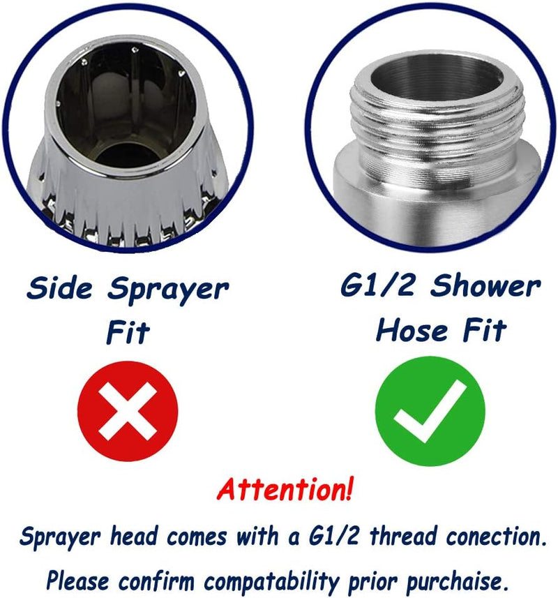 AVAbay 70-Inch Bidet Hose - Long Shower Head Stainless Steel Hose Bathroom Toilet Handheld Showerhead Sprayer Extension Replacement Part with Brass Coupler, Polished Chrome