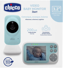 Chicco Baby Monitor Video Start with 3.2 Inch Colour Screen, 200 m Range, Infrared Night Vision, Smart Eco Mode Function, Rechargeable Battery