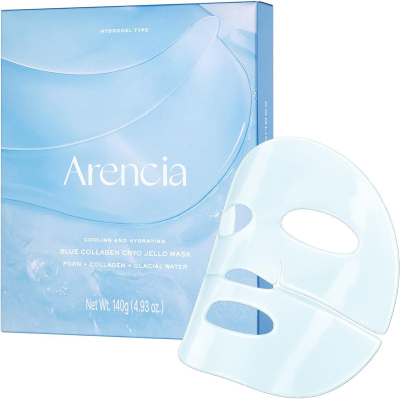 PDRN Blue Collagen Hydrogel Face Mask with Glacial Water for Cooling & Hydration, Skin Soothing & Firm-Looking Care, Korean Skincare, 35 g x 4 ea