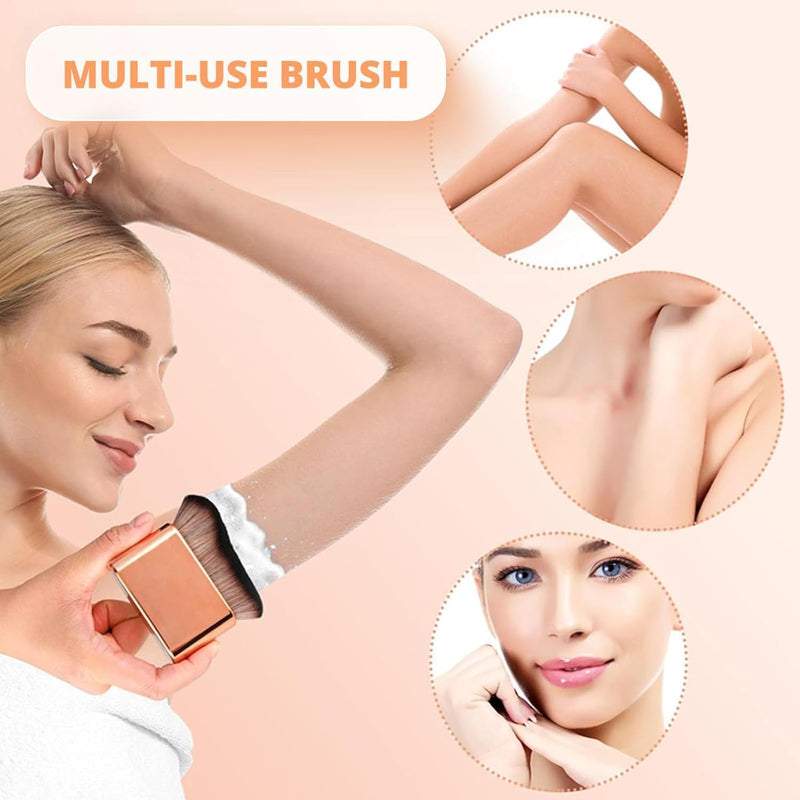 Defsedar Tanning Brush, Body Makeup Brush for Smooth Application & Even Coverage, Perfect for Tanning Products & Body Makeup (Rose Gold)