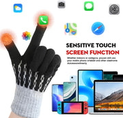 USB Heated Gloves for Men and Women, Double-Sided Heated Gloves with Touch Screen, 3 Temperature Levels Adjustable, Full Finger Electric Gloves for Winter Outdoor Activities, Skiing, Office, Sledding