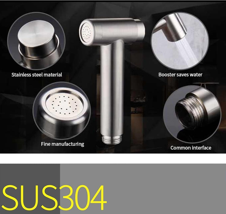 Joyzzz Bidet Toilet Sprayer Head, Wall Mounted Bidet Hand Shower, Stainless Steel Bidet Sprayer for Toilet, Hand Held Toilet Bidet for Kitchen, Bathroom, Shower and Toilet Cleaning