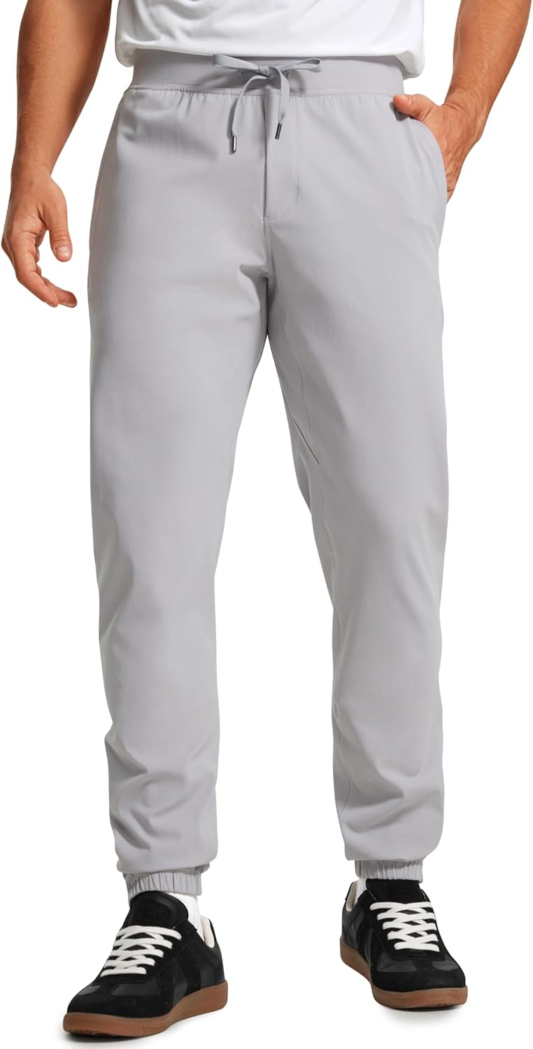 CRZ YOGA Men's Lightweight Jogger Pants - 30'' Elastic Stretchy Pants with Side Pockets