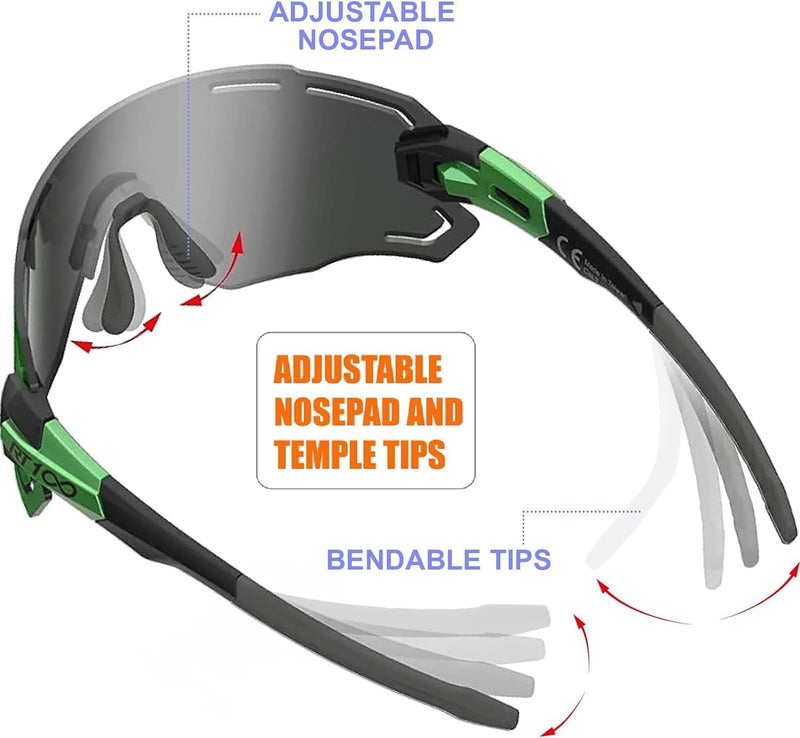 RT100 RIDE YOUR WAY Professional wrap around Frameless Cycling Sunglasses for Men and Women