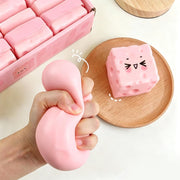 SLEEPHEAD 2Pcs Pink+Yellow Cheese Squishy 7cm, Cheese Squeeze Block, Cheese Squishy Slow Rising Foam Stress Relief Squeeze, Soft Novelty Rising Sensory Cheese Stress & Anxiety Relief Fidget Toys