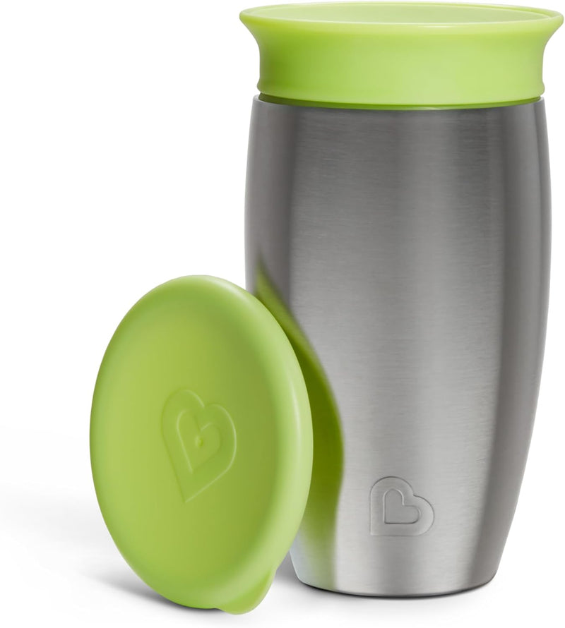 Miracle 360 Degree Stainless Steel Sippy Cup, 10 oz/296 ml, Pink - Green