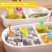 74 Pcs silicone meal box divider set, silicone cupcake mold, reusable lunch bento box accessories with animal-shaped food forks