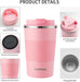 GEMFUL Travel Coffee Mug Stainless Steel Vacuum Ice and Hot Drinks Insulated Tumbler for Home Office Outdoor Works, 380ml, Pink
