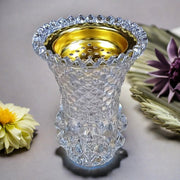 Crystal Glass Bakhoor Burner Oud burner Incense Bakhoor Charcoal Burner مبخرة عود,مبخرة بخور Frankincense Burner Madkhan Mabkhara Bakhoor Gold Incense Burner (Clear)