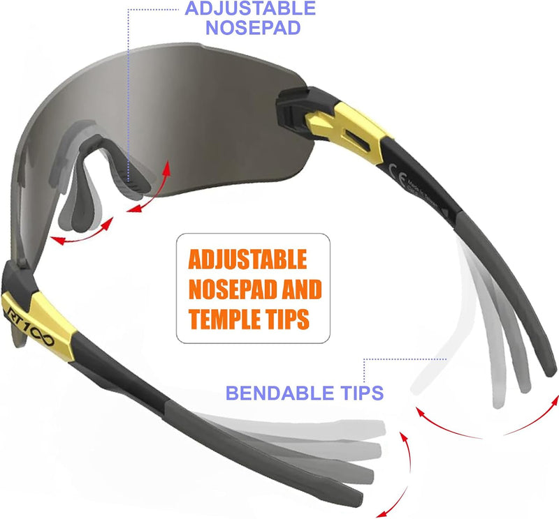 RT100 RIDE YOUR WAY Professional wrap around Frameless Cycling Sunglasses for Men and Women