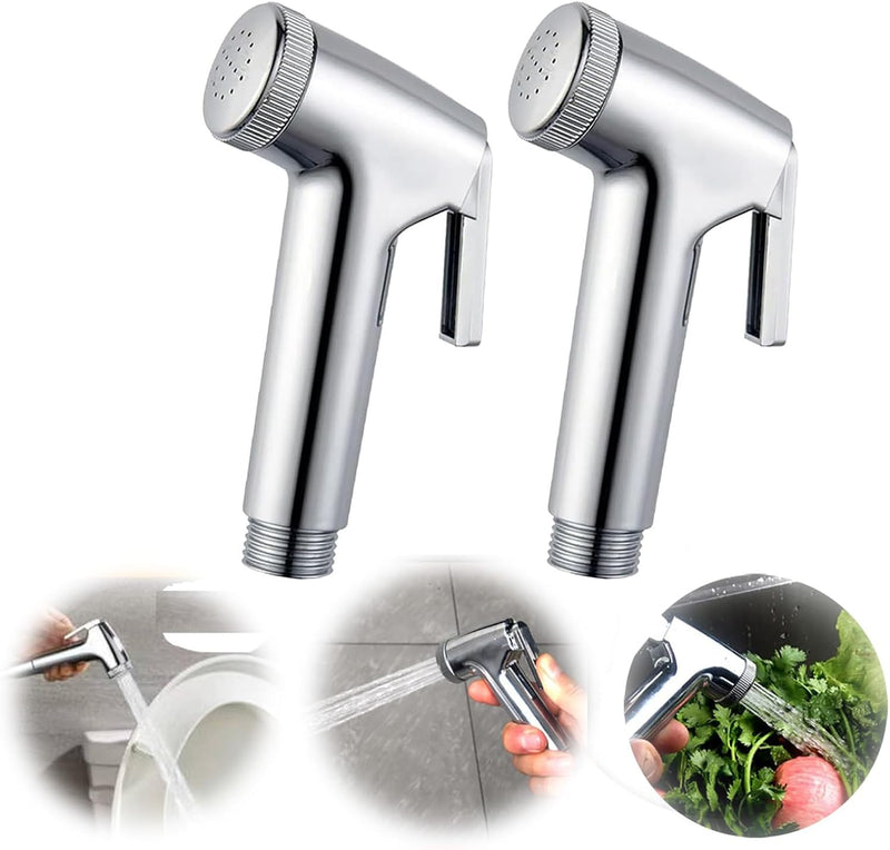 Azonee Bidet Sprayer for Toilet, Stainless Steel Handheld Bidet Spray Tap, Bidet Sprayer Shower Cleaning Attachment for Bathroom Toilet, Diaper Cleaning, Pet Bathing, 2 PCS