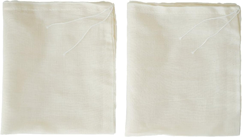 AUXIN,Cheesecloth Bags,Nut Milk Strainer,Cold Brew Bag,100% Organic Unbleached Cotton Muslin Cloth Bags,Reusable Yogurt/Coffee/Tea/Juice/Wine Strainer,Mesh Food Bags with Drawstring (X-Small,4 PACK) - Medium,2 Pack