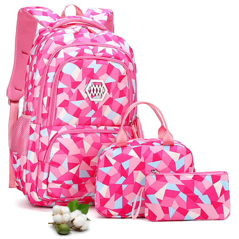 URbazaar Girls School Bag,Girl Geometric Printed Primary Junior High University School Bag Bookbag Backpack Sets
