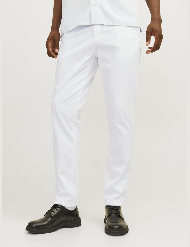 JACK & JONES Men's Jpstmarco Jjbowie Sa Noos Pants - White