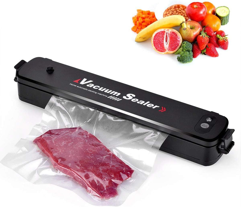 Ganeed Vacuum Sealer Automatic Food Sealer Machine with 15 Heat Seal Bags Vacuum Sealer System for Food Preservation, Black