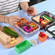 3 Pieces Set Versatile Silicone Lunch Box Dividers,Lunch Containers Accessories,4 inch Rectangular and 2 inch Square.(Green+Orange+Purple)
