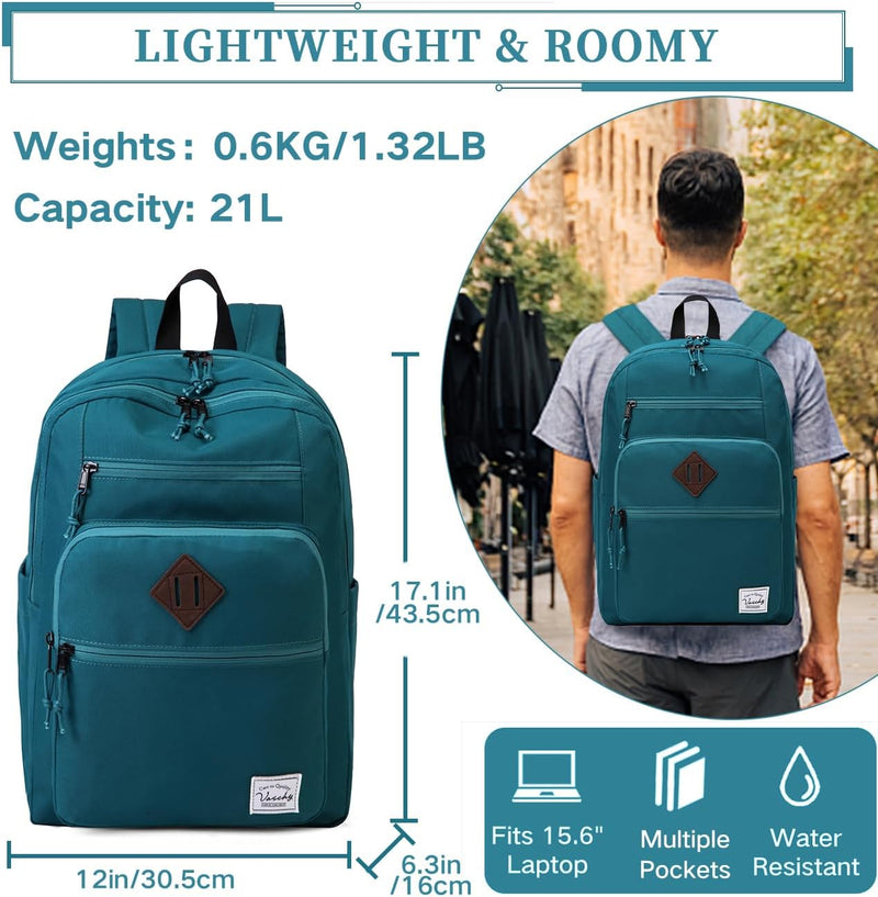 VASCHY School Backpack for Women, Unisex Large Bookbag Schoolbag Casual Daypack for High School/College/Teens/Travel/Work