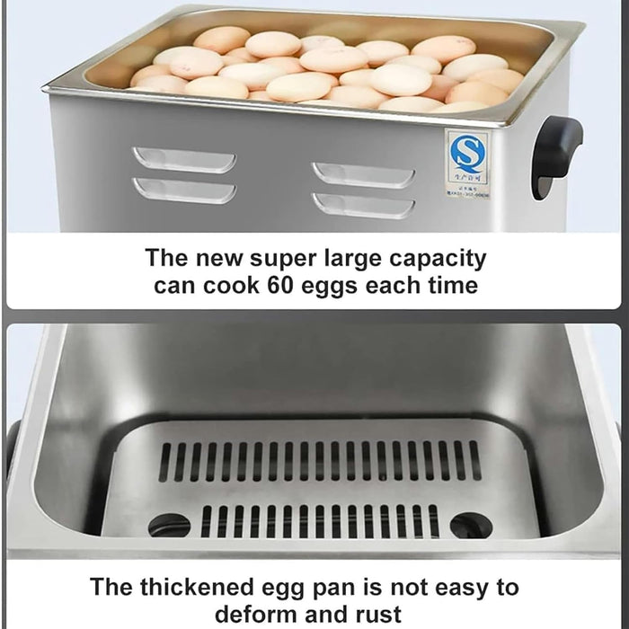 Egg Boiler Cooker Electric Egg Boilers 2600w 60 Pcs Commercial Hot Spring Egg Cooker Large Capacity Egg Cooker Egg Steamer Temperature Control Range 30~110 ° C