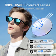 GetD AI Glasses, AI Assistant Powered by ChatGPT, Smart Glasses, Polarised Sunglasses, Bluetooth Smart Sunglasses for Men and Women, 2-in-1 Headphones and Glasses