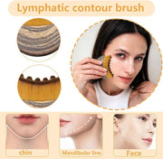 Lymphatic Contour Face Brush Facial Dry Brushing Tool for Jawline, Chin & Face Sculpting Soft Bristle Massager for Lymphatic Drainage, Puffiness Relief, Skin Tightening & Fatigue Relief