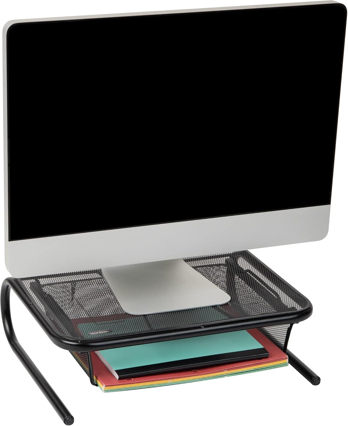 Mind Reader 2Meshmon-Blk Metal Mesh Stand And Desk Organizer With Drawer, Monitor Riser, Black-2 Pack – image 6