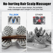 Electric Scalp Massager - Head Massage Scalp for Stress Relax and Pain Relief, Lightweight Hand held, Rechargeable with 96 Kneading Nodes, 4 Claws for Scalp and Body Massage & Face Cleaning - Green