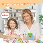 Talking Flash Cards Learning Toys for Toddlers 1-6 Year Old,British English, 224 Words, Audible Educational Toys, Preschool Learning Resource Electronic Interactive Toy Birthday Gifts for Kids-Blue - English-224 Words - Blue