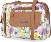 Zippy Triple Compartment Crossbody Bag - Secret Garden