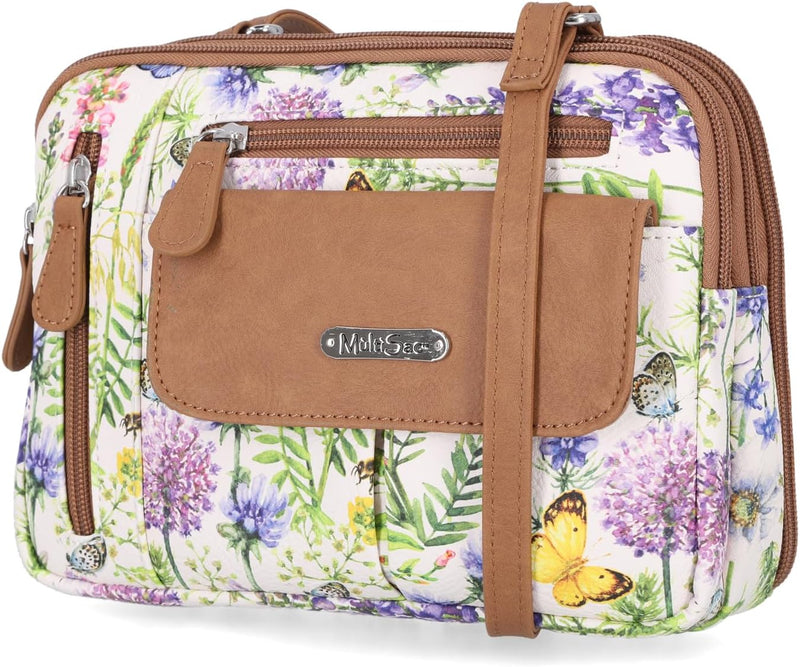 Zippy Triple Compartment Crossbody Bag - Secret Garden