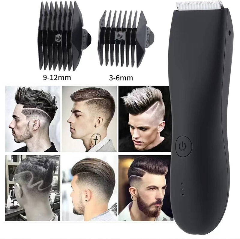 GGEROU Electric Body Hair Trimmer,Waterproof Wet/Dry Cordless Body Groomer Ball Back Shavers,Fast Charging?Replaceable Ceramic Blade?Pubic Hair Trimmer Body Groomer Kit for Full Body Grooming