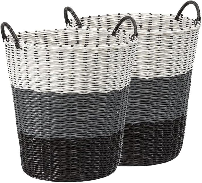 SKY-TOUCH Laundry Hamper Clothes Storage Basket with Handles Washing Bin Dirty Clothes Storage,for Bathroom Bedroom Closet, Household,Bathroom Laundry Basket,34 46 45cm,1 piece - 2 pack Laundry Hamper Clothes Storage Basket
