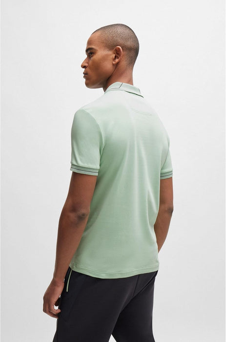 BOSS Men's Paule 1 Slim-Fit Interlock Cotton Polo Shirt with Mesh Logo
