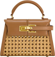 Women's Elise Top Handle Bag - Brown Woven