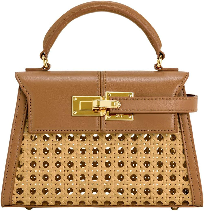 Women's Elise Top Handle Bag - Brown Woven