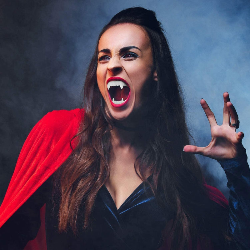 Halloween White Teeth Fangs Teeth, Costume, Funny Halloween Dress-Up, Pretend Play Decoration (12-Pack)